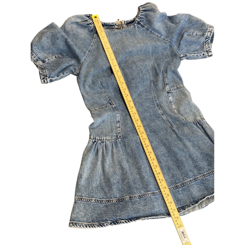 Jonathan Simkhai holland Denim Mini Dress Light Wash Puff Sleeve Organic  s‎ m - Picture 12 of 16